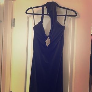 Formal black halter dress